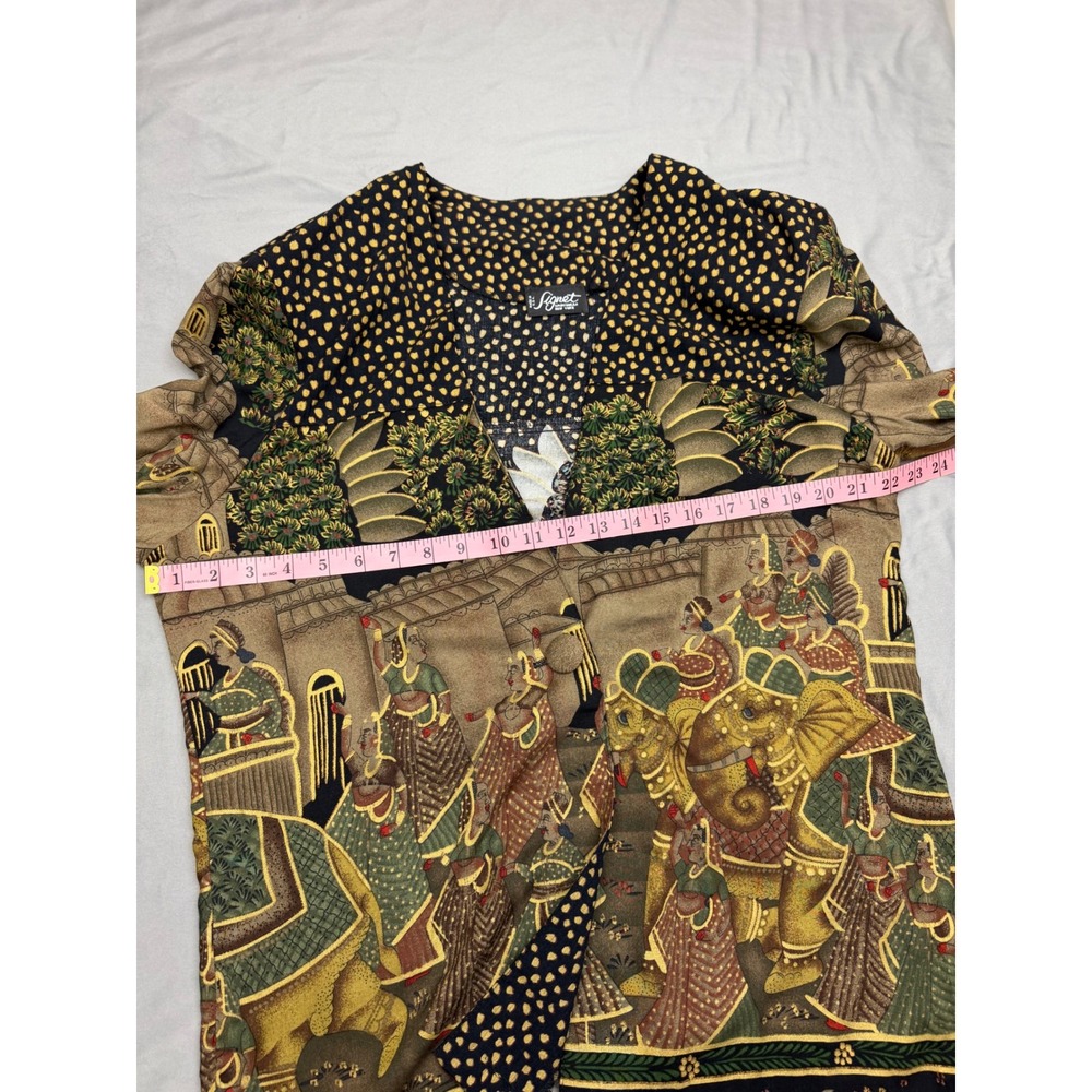 Signet New York Vintage Elephant Novelty Print Blazer Jacket Rayon Large USA - Picture 9 of 16